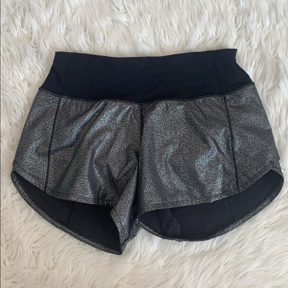 black and silver lululemon shorts size 2!